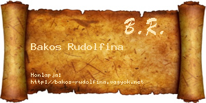 Bakos Rudolfina névjegykártya