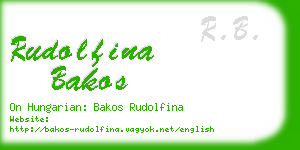rudolfina bakos business card